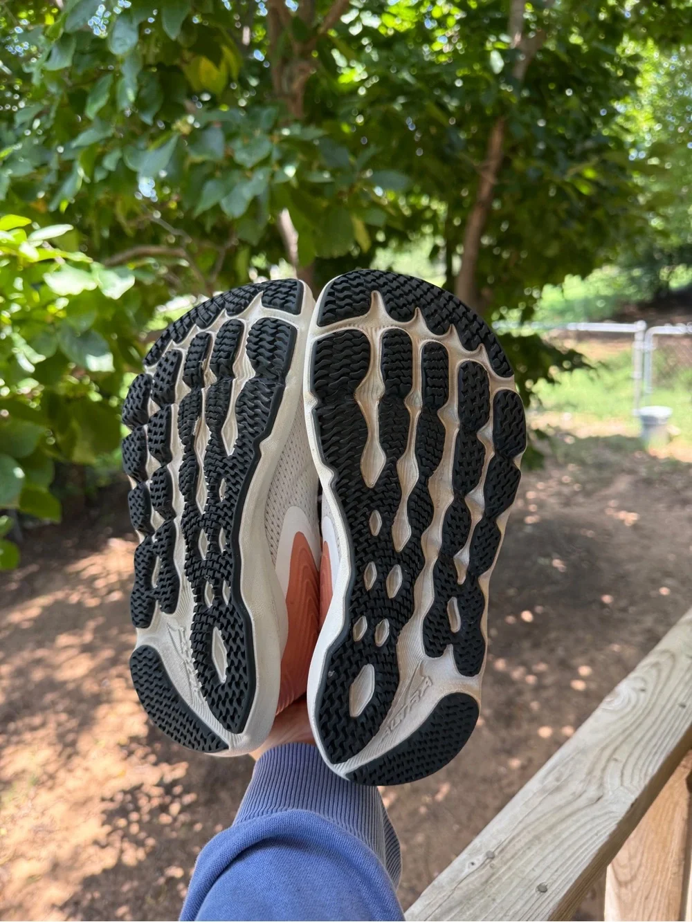 Altra White and Coral Trail Running Shoes